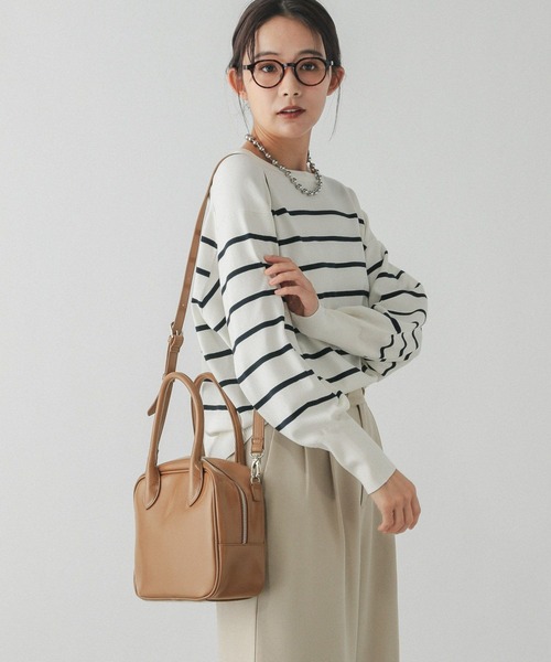 GLOBAL WORK（グローバルワーク）の「スペ軽2WAYスクエアボストン/252305（ボストンバッグ・レディース・シルバー/ベージュ/ブラック・FREE）」の16枚目の写真