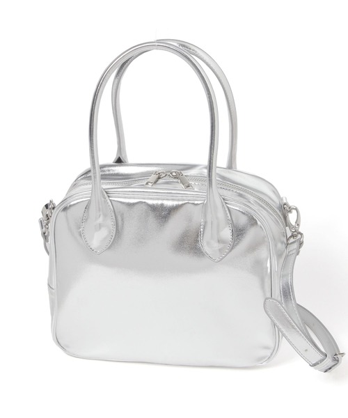 GLOBAL WORK（グローバルワーク）の「スペ軽2WAYスクエアボストン/252305（ボストンバッグ・レディース・シルバー/ベージュ/ブラック・FREE）」の18枚目の写真