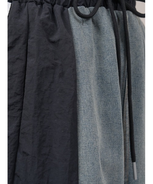 DOLLUPOOPS（ドールアップウップス）の「サイドラインヘムドロストデニムドッキングスカート（デニムスカート・レディース・ブラック/カーキ/ベージュ・38）」の21枚目の写真