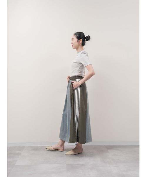 DOLLUPOOPS（ドールアップウップス）の「サイドラインヘムドロストデニムドッキングスカート（デニムスカート・レディース・ブラック/カーキ/ベージュ・38）」の13枚目の写真