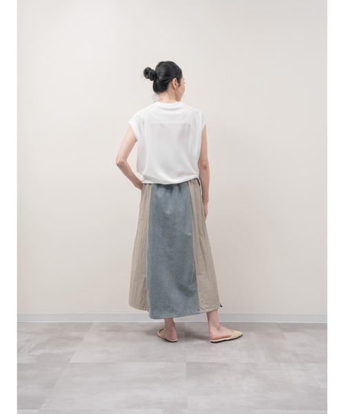 DOLLUPOOPS（ドールアップウップス）の「サイドラインヘムドロストデニムドッキングスカート（デニムスカート・レディース・ブラック/カーキ/ベージュ・38）」の11枚目の写真