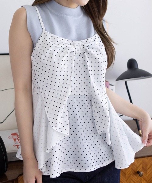 clear（クリア）の「ビッグリボンデザインビスチェ[バレエコア ガーリー]（キャミソール・レディース・ブラック/アイボリー/ブラック系その他/ブルーグレー/イエロー/レッド系その他/ホワイト系その他・F）」の3枚目の写真