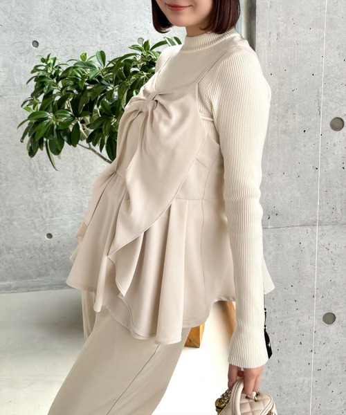 clear（クリア）の「ビッグリボンデザインビスチェ[バレエコア ガーリー]（キャミソール・レディース・ブラック/アイボリー/ブラック系その他/ブルーグレー/イエロー/レッド系その他/ホワイト系その他・F）」の21枚目の写真