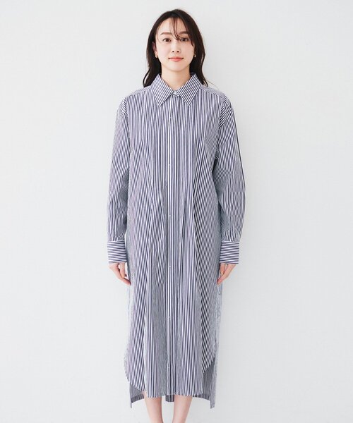 UNTITLED(アンタイトル)の「タイプライターシャツワンピース(ワンピース・レディース・オフホワイト/ネイビー系2/ライトブルー・00/02/04/44/48)」の16枚目の写真