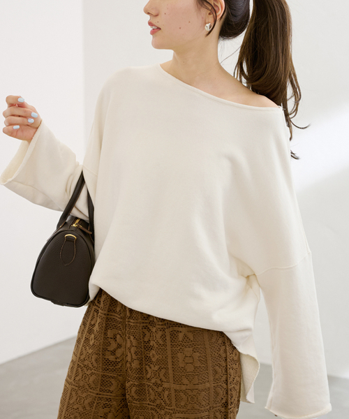 セール】≪追加≫コットンリヨセルボートネックSWEAT