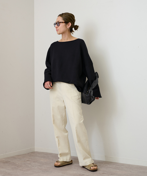 FRAMeWORK（フレームワーク）の「≪追加≫コットンリヨセルボートネックSWEAT（スウェット・レディース・ブラック/ホワイト系その他/グレー・FREE）」の5枚目の写真