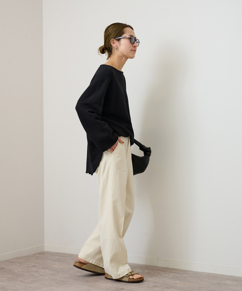 FRAMeWORK（フレームワーク）の「≪追加≫コットンリヨセルボートネックSWEAT（スウェット・レディース・ブラック/ホワイト系その他/グレー・FREE）」の7枚目の写真