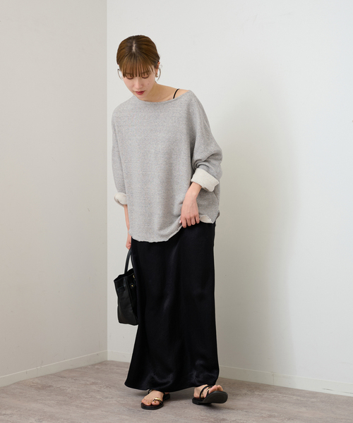 FRAMeWORK（フレームワーク）の「≪追加≫コットンリヨセルボートネックSWEAT（スウェット・レディース・ブラック/ホワイト系その他/グレー・FREE）」の13枚目の写真