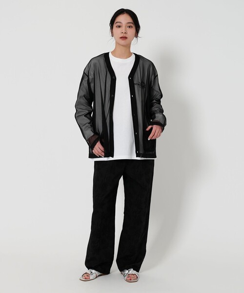 BEAUTY&YOUTH別注 Charcoal TOKYO Vネックカーディガン セール】【別注】＜Charcoal＞メッシュ Vネック カーディガン