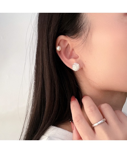 tone(トーン)の「【mamo】【金属アレルギー対応】ホワイトビーズ刺繍イヤリング(MA)(イヤリング・レディース・ホワイト・FREE)」の7枚目の写真