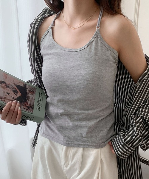 セール】ホルターネック風バッククロスキャミソール（キャミソール