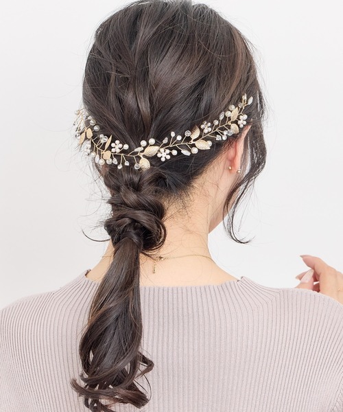 セール】メタルリーフヘッドドレス（バレッタ/ヘアクリップ