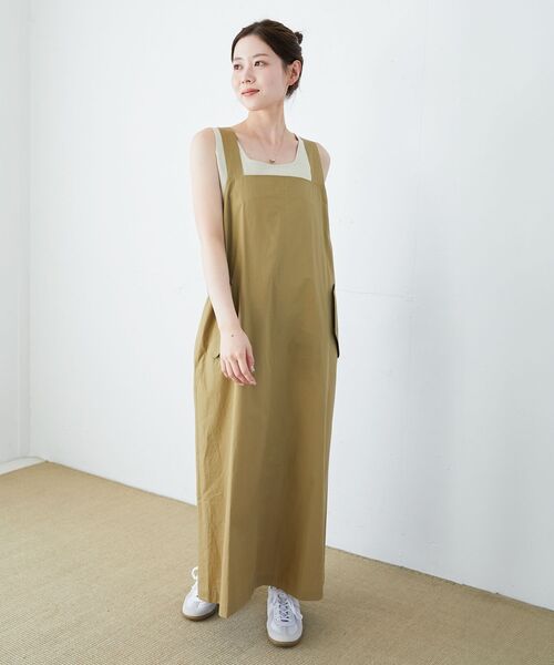 le.coeur blanc(ルクールブラン)の「《WEB限定アイテム》タイプライターサロペット(サロペット/オーバーオール・レディース・ベージュ/カーキオリーブ/チャコールグレー・38)」の1枚目の写真