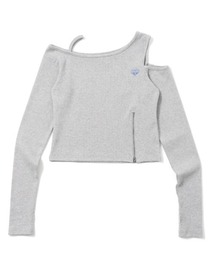 rib shoulder long tee