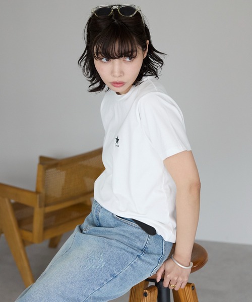 SOTT(ソット)の「GINGER star Tshirts GINGER星Tシャツ(Tシャツ/カットソー・レディース・ブラック/オフホワイト・FREE)」の5枚目の写真