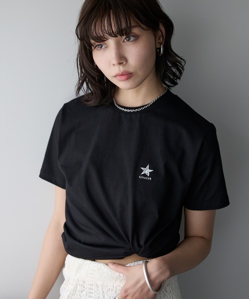 SOTT(ソット)の「GINGER star Tshirts GINGER星Tシャツ(Tシャツ/カットソー・レディース・ブラック/オフホワイト・FREE)」の11枚目の写真
