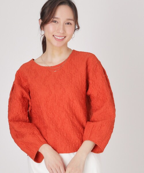 COUP DE CHANCE(クードシャンス)の「【洗える】ジャージ素材プルオーバー(Tシャツ/カットソー・レディース・ブラック/レッド系/オフホワイト・34/36/38/40)」の13枚目の写真