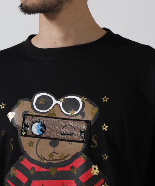STUD MUFFIN（スタッドマフィン）の「STUD MUFFIN/スタッドマフィン/BEAR シークイン SS TEE（Tシャツ/カットソー・メンズ・ホワイト/ブラック・2/3/4）」の7枚目の写真