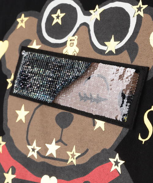 STUD MUFFIN（スタッドマフィン）の「STUD MUFFIN/スタッドマフィン/BEAR シークイン SS TEE（Tシャツ/カットソー・メンズ・ホワイト/ブラック・2/3/4）」の15枚目の写真