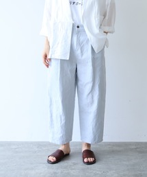 yuni | コットンリネンデニム　バックゴムパンツ(デニムパンツ)