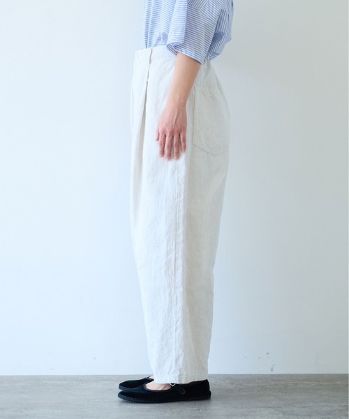 yuni（ユニ　）の「コットンリネンデニム　バックゴムパンツ（デニムパンツ・レディース・ホワイト/ネイビー/サックスブルー・S/M）」の10枚目の写真