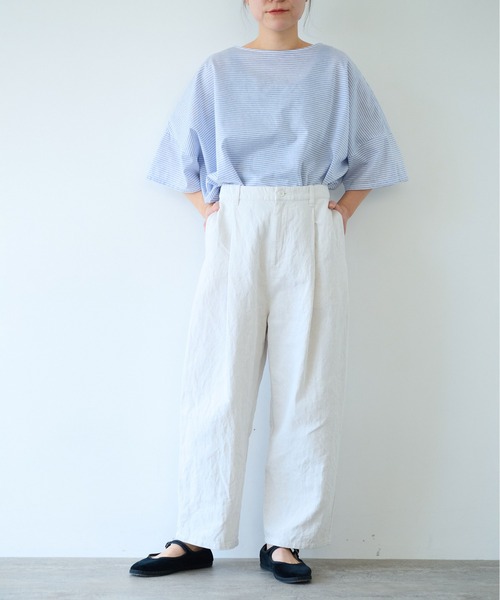 yuni（ユニ　）の「コットンリネンデニム　バックゴムパンツ（デニムパンツ・レディース・ホワイト/ネイビー/サックスブルー・S/M）」の17枚目の写真