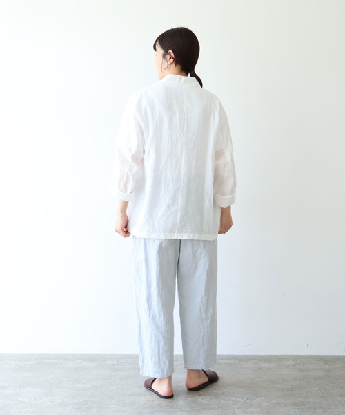 yuni（ユニ　）の「コットンリネンデニム　バックゴムパンツ（デニムパンツ・レディース・ホワイト/ネイビー/サックスブルー・S/M）」の22枚目の写真