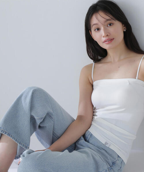 NATURAL BEAUTY BASIC（ナチュラルビューティーベーシック）の「◇【Oggi掲載】カップインベアトップ（キャミソール・レディース・ベージュ/オフホワイト/ブラック・MEDIUM/SMALL）」の17枚目の写真