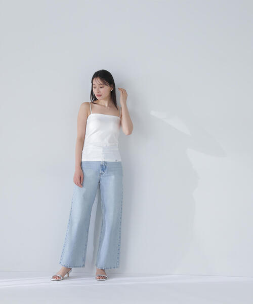 NATURAL BEAUTY BASIC（ナチュラルビューティーベーシック）の「◇【Oggi掲載】カップインベアトップ（キャミソール・レディース・ベージュ/オフホワイト/ブラック・MEDIUM/SMALL）」の18枚目の写真