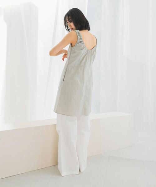 le(ル)の「le SHIRRING MIDI ONE-PIECE(ワンピース・レディース・ブラック/カーキ・FREE)」の1枚目の写真