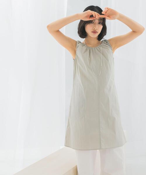 le(ル)の「le SHIRRING MIDI ONE-PIECE(ワンピース・レディース・ブラック/カーキ・FREE)」の3枚目の写真