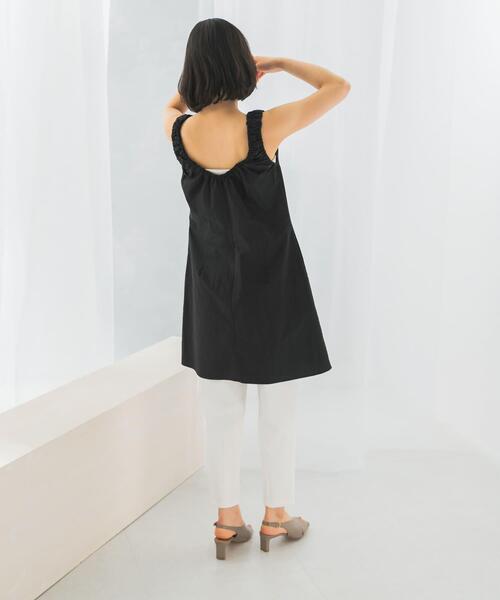 le(ル)の「le SHIRRING MIDI ONE-PIECE(ワンピース・レディース・ブラック/カーキ・FREE)」の11枚目の写真