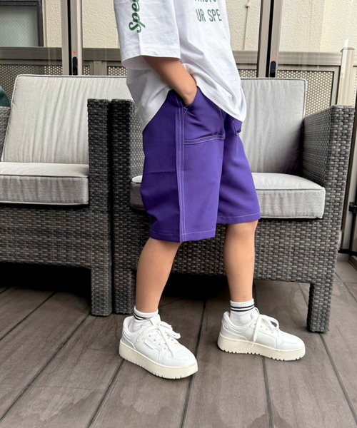 SHISKY（シスキー）の「デイリー　ショートパンツ（その他パンツ・キッズ・ブラック/ダークパープル/グリーン/オレンジ/グレー/ダークネイビー/チャコール/カーキ系・110cm/120cm/130cm/140cm/150cm/160cm）」の9枚目の写真