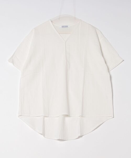 BLANC FICELLE（ブランフィセル）の「Vネック　シャツ（Tシャツ/カットソー・レディース・ブラック/ナチュラル/グリーン/ピンク/ホワイト・M/L/XL/XXL）」の8枚目の写真
