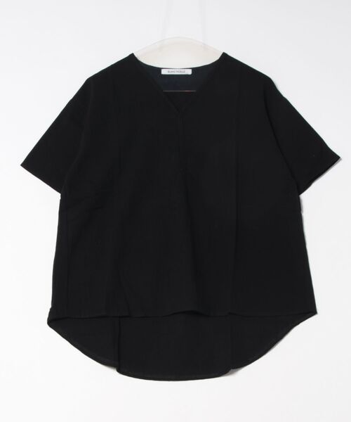 BLANC FICELLE（ブランフィセル）の「Vネック　シャツ（Tシャツ/カットソー・レディース・ブラック/ナチュラル/グリーン/ピンク/ホワイト・M/L/XL/XXL）」の9枚目の写真