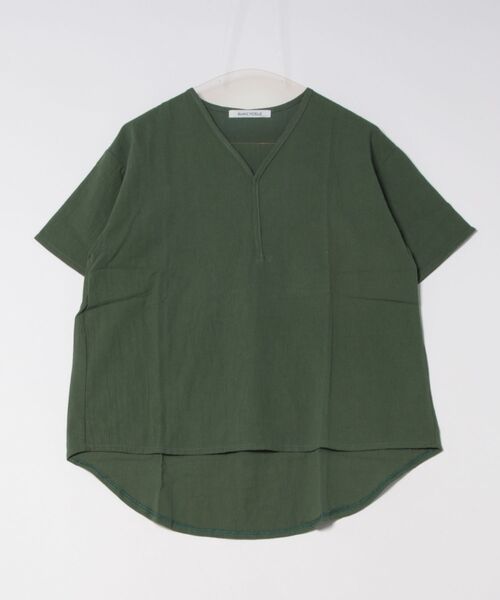 BLANC FICELLE（ブランフィセル）の「Vネック　シャツ（Tシャツ/カットソー・レディース・ブラック/ナチュラル/グリーン/ピンク/ホワイト・M/L/XL/XXL）」の10枚目の写真