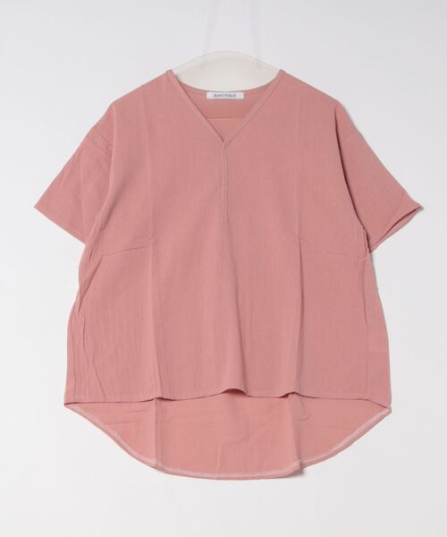 BLANC FICELLE（ブランフィセル）の「Vネック　シャツ（Tシャツ/カットソー・レディース・ブラック/ナチュラル/グリーン/ピンク/ホワイト・M/L/XL/XXL）」の12枚目の写真