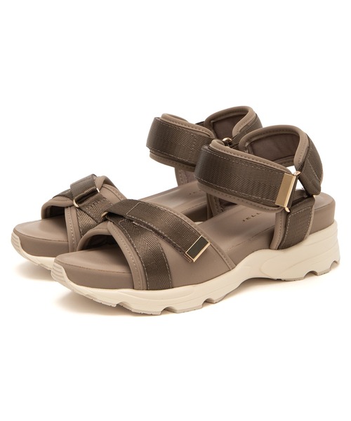 JELLY BEANS(ジェリービーンズ)の「【厚底】【スポサン】ベルクロテープストラップスポーツサンダル(211-53325)JELLY BEANS(ジェリービーンズ)(サンダル・レディース・ブラック/グレイッシュベージュ/アイボリー・S/M/L)」の7枚目の写真