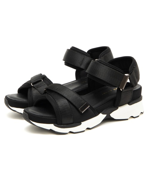 JELLY BEANS(ジェリービーンズ)の「【厚底】【スポサン】ベルクロテープストラップスポーツサンダル(211-53325)JELLY BEANS(ジェリービーンズ)(サンダル・レディース・ブラック/グレイッシュベージュ/アイボリー・S/M/L)」の6枚目の写真