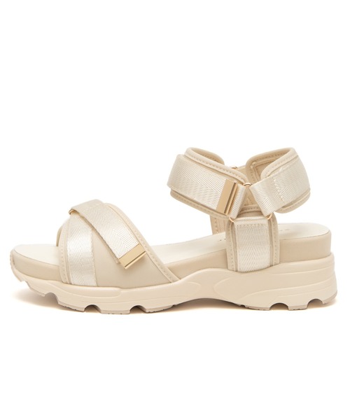 JELLY BEANS(ジェリービーンズ)の「【厚底】【スポサン】ベルクロテープストラップスポーツサンダル(211-53325)JELLY BEANS(ジェリービーンズ)(サンダル・レディース・ブラック/グレイッシュベージュ/アイボリー・S/M/L)」の8枚目の写真