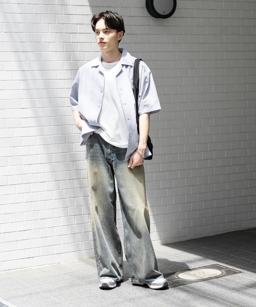 SENSE OF PLACE by URBAN RESEARCH（センスオブプレイスバイアーバンリサーチ）の「『ユニセックス』ヴィンテージライクデニムワイドパンツ（デニムパンツ・メンズ・ブラック/インディゴブルー・LARGE/MEDIUM）」の10枚目の写真