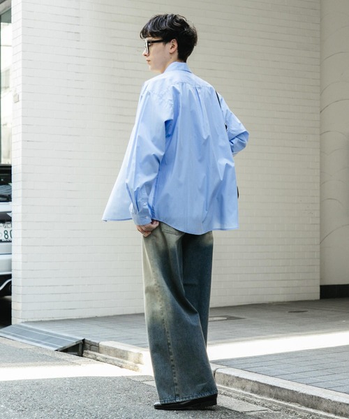 SENSE OF PLACE by URBAN RESEARCH（センスオブプレイスバイアーバンリサーチ）の「『ユニセックス』ヴィンテージライクデニムワイドパンツ（デニムパンツ・メンズ・ブラック/インディゴブルー・LARGE/MEDIUM）」の19枚目の写真