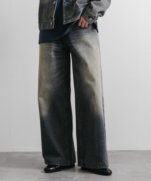 SENSE OF PLACE by URBAN RESEARCH（センスオブプレイスバイアーバンリサーチ）の「『ユニセックス』ヴィンテージライクデニムワイドパンツ（デニムパンツ・メンズ・ブラック/インディゴブルー・LARGE/MEDIUM）」の21枚目の写真