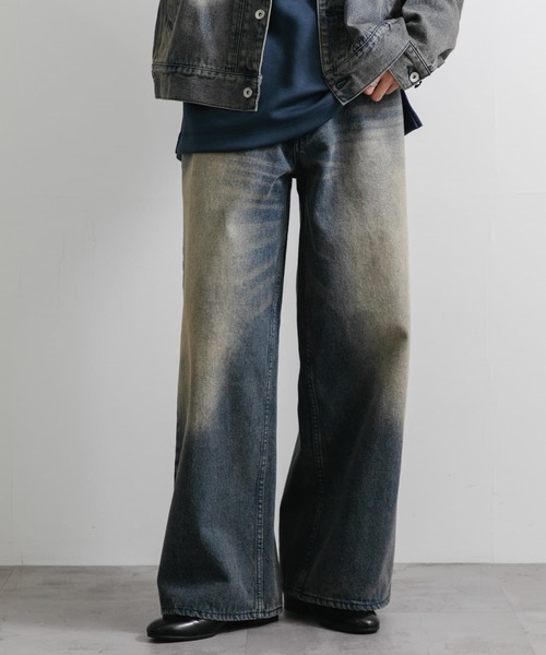 SENSE OF PLACE by URBAN RESEARCH（センスオブプレイスバイアーバンリサーチ）の「『ユニセックス』ヴィンテージライクデニムワイドパンツ（デニムパンツ・メンズ・ブラック/インディゴブルー・LARGE/MEDIUM）」の22枚目の写真