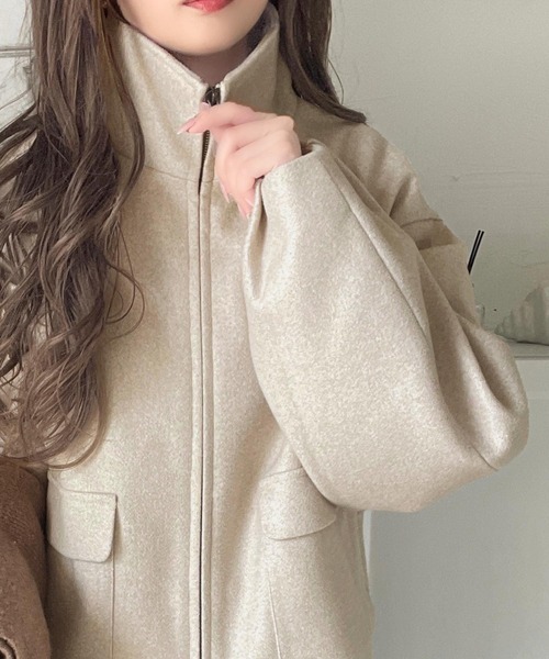 classicalelf（クラシカルエルフ）の「シンプルなのに映える、主役アウター。ショート丈ダブルZIPブルゾン（ブルゾン・レディース・モカ/アイボリー/チャコールグレー・X-LARGE/SMALL/MEDIUM/LARGE）」の10枚目の写真