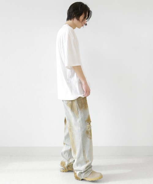 minsobi(ミンソビ)の「半袖セミシアーニットカーディガン(カーディガン/ボレロ・メンズ・ブラック/ホワイト・FREE)」の11枚目の写真