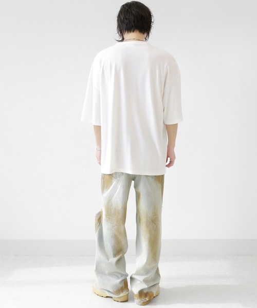 minsobi(ミンソビ)の「半袖セミシアーニットカーディガン(カーディガン/ボレロ・メンズ・ブラック/ホワイト・FREE)」の12枚目の写真