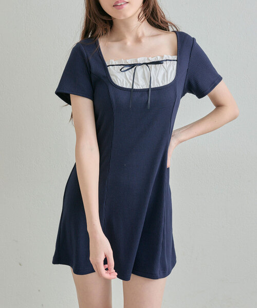 Shion チェリープリーツミニワンピース　OLIVE des OLIVE 大好評につき再販売】Shion チェリープリーツミニワンピース