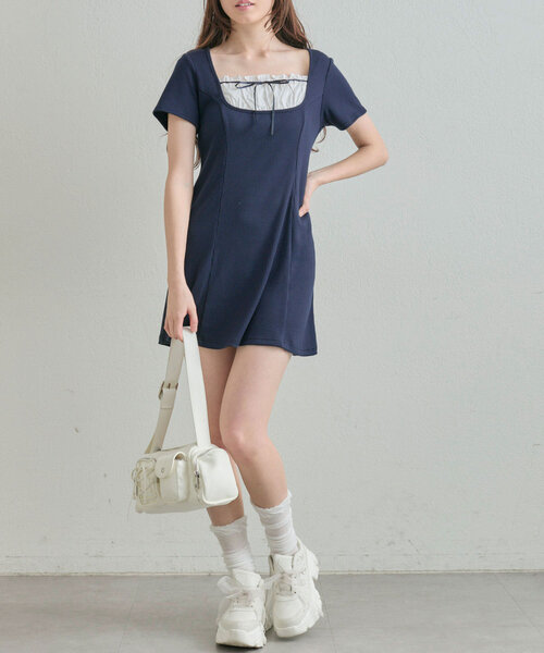 Olive des Olive Shion チェリープリーツミニワンピース 大好評につき再販売】Shion チェリープリーツミニワンピース