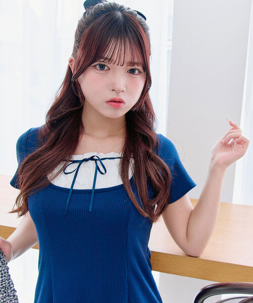 Olive des Olive Shion チェリープリーツミニワンピース 大好評につき再販売】Shion チェリープリーツミニワンピース